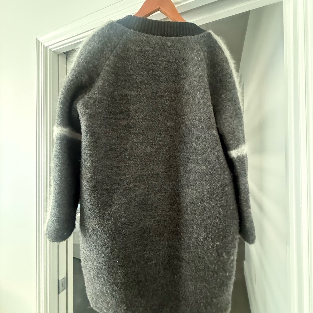 Gray Wool Coat With Snap Buttons - image 8